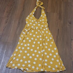 Boden Yellow Polka Dot‎ Midi Dress for women zise 4R. used good condition